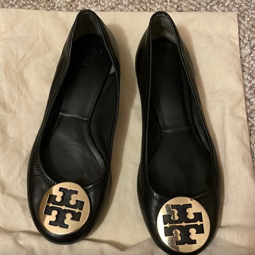 Tory Burch black Reva ballet flats